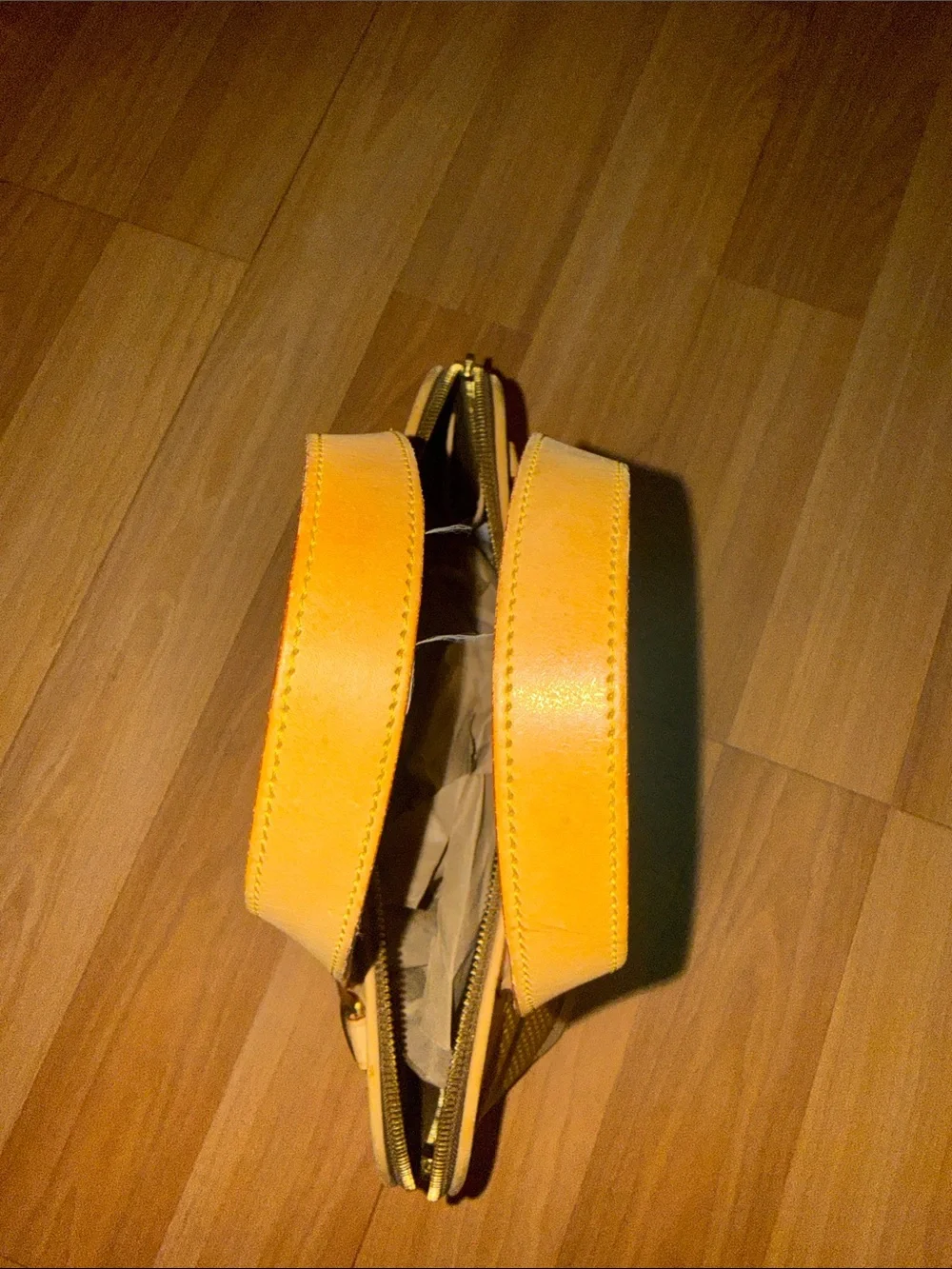 Dooney & Burke Women’s Tan and Mustard Polka Dot Satchel Bag - Leather Trim